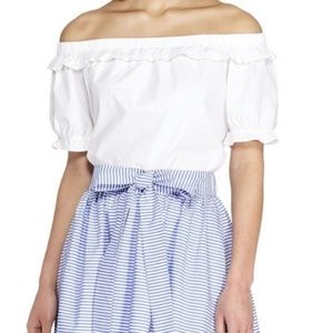 Vineyard Vines White Off the Shoulder Blouse